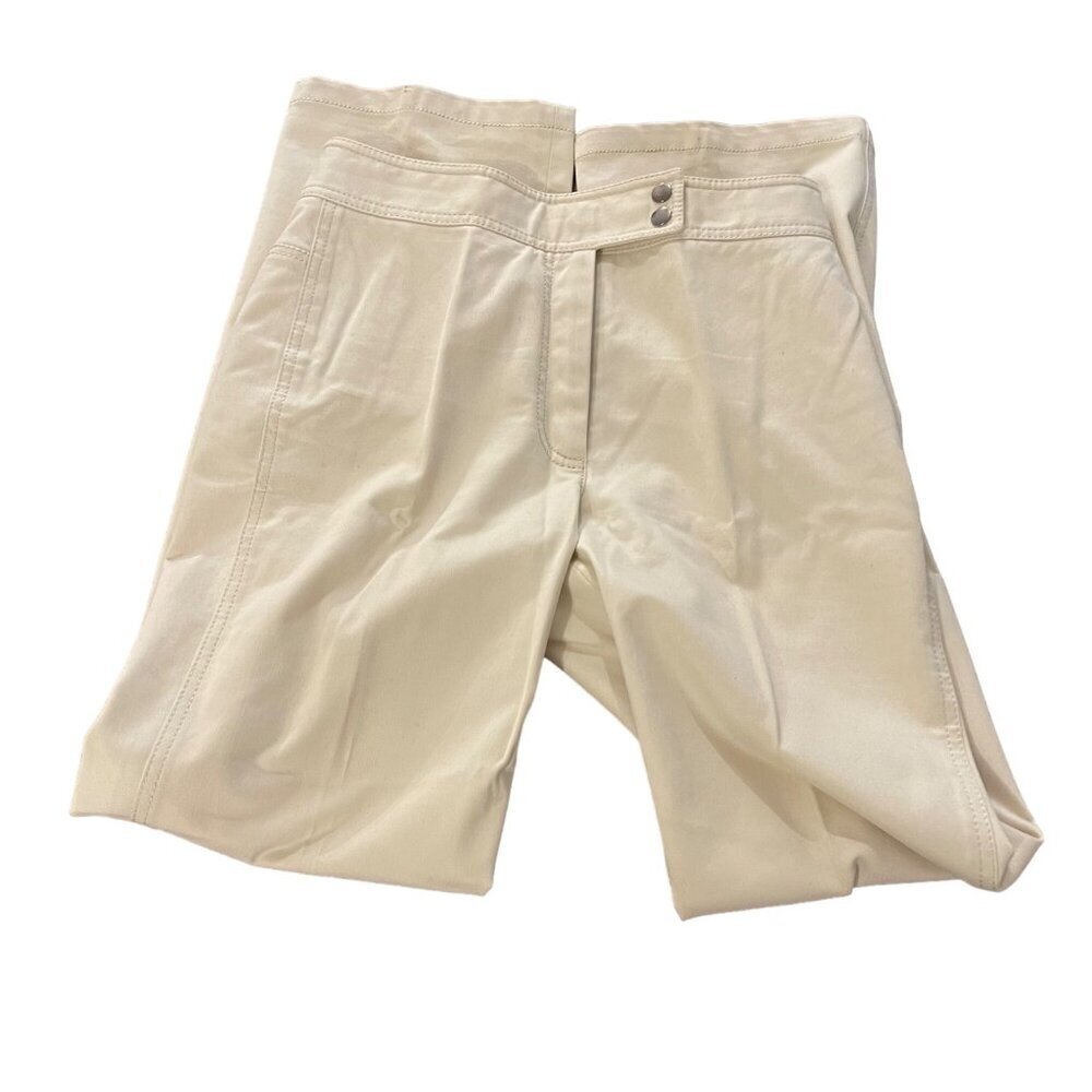 DKNY Women's  Pleated Ankle Trousers Size 8 Cream